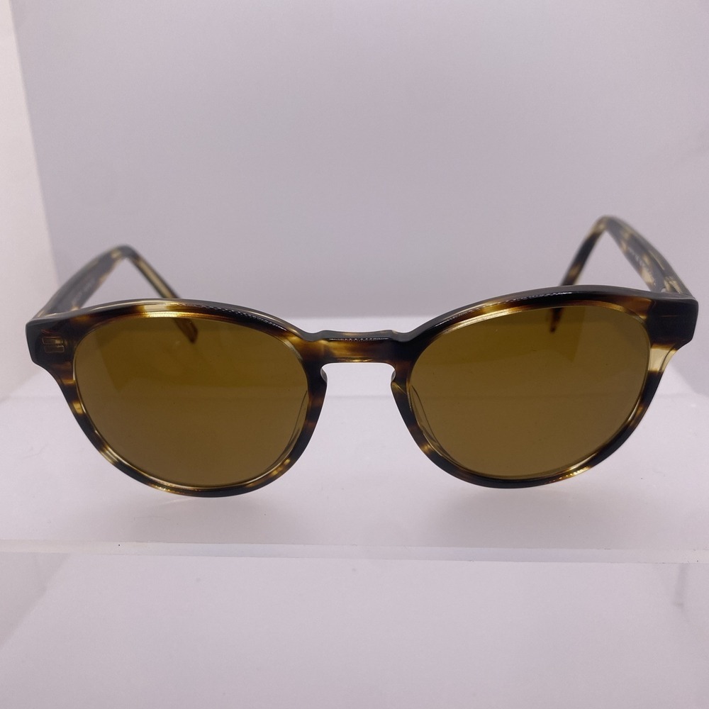 Warby Parker Sunglasses Women FRAME ONLY Percey Round 48-20-140 Striped Brown 01